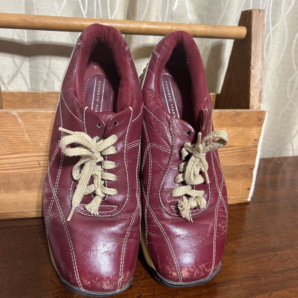 Leather Athletic Women’s Sz 9 Burgundy Robert Vianni “SPEED” shoes